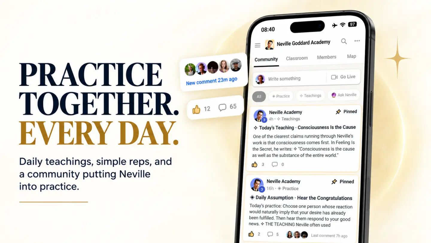 The Neville Goddard Academy community and daily practice on mobile